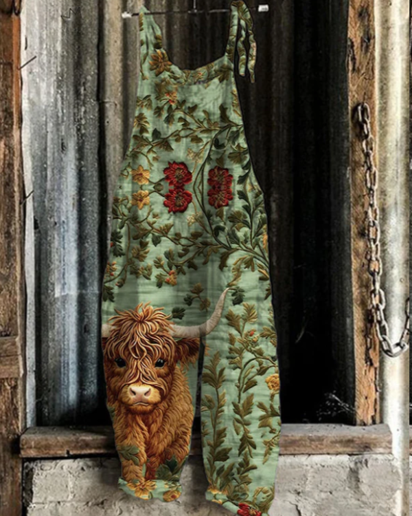 Buhle - Salopetă Vintage Cu Broderie Florală