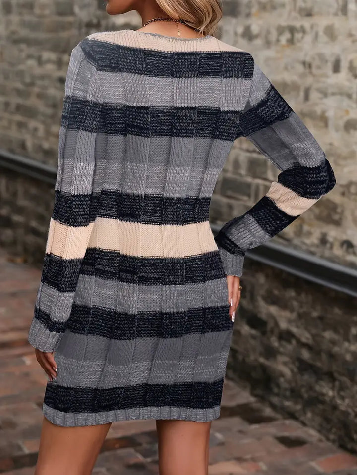 Begum - Rochie Casual Cu Mâneci Lungi și Tricotată