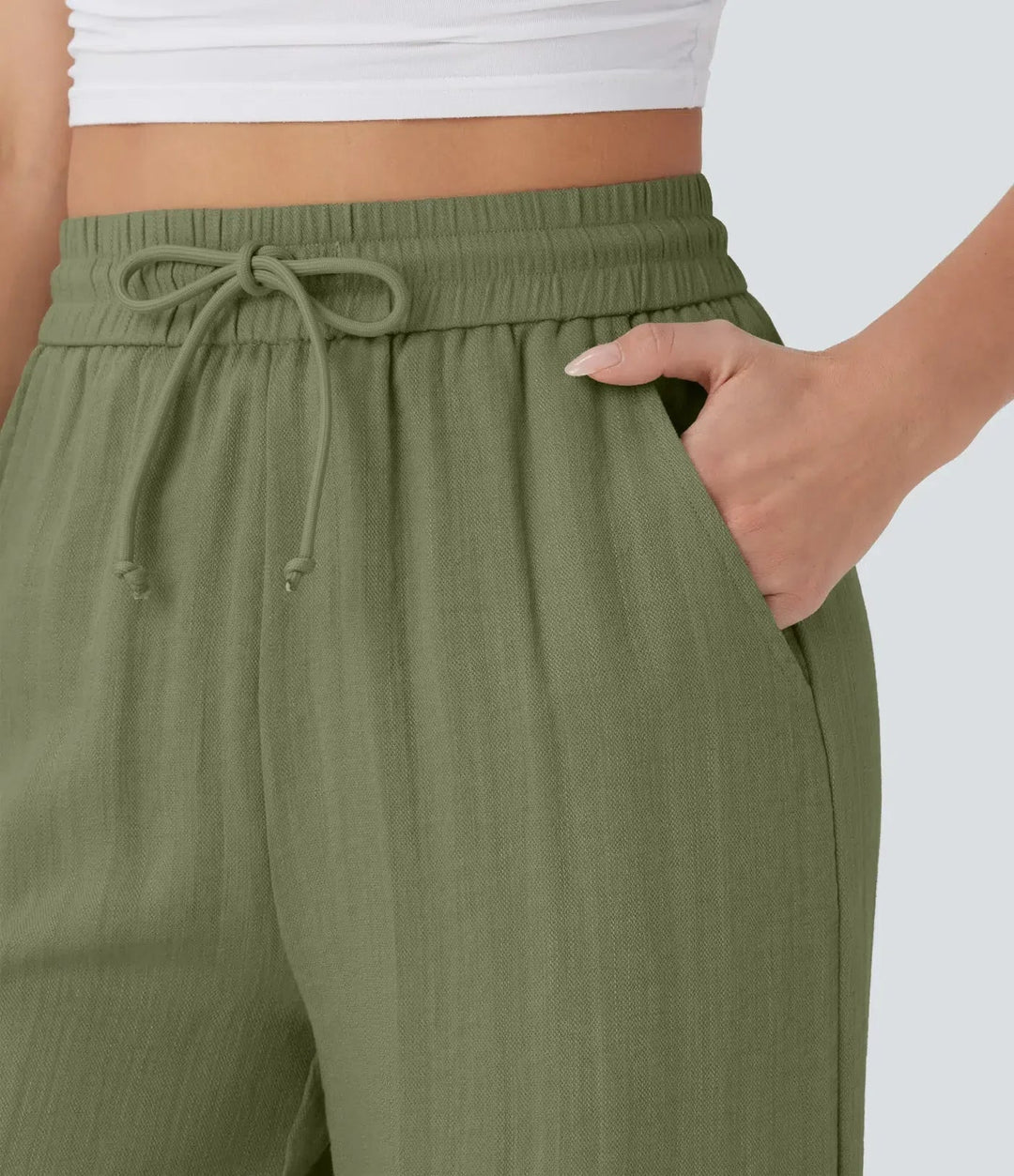 Zafeiria - Pantaloni Eleganți Din In