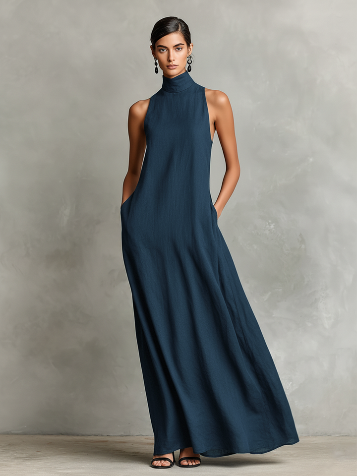 Imeria - Rochie Lungă Cu Decolteu Tip Halter