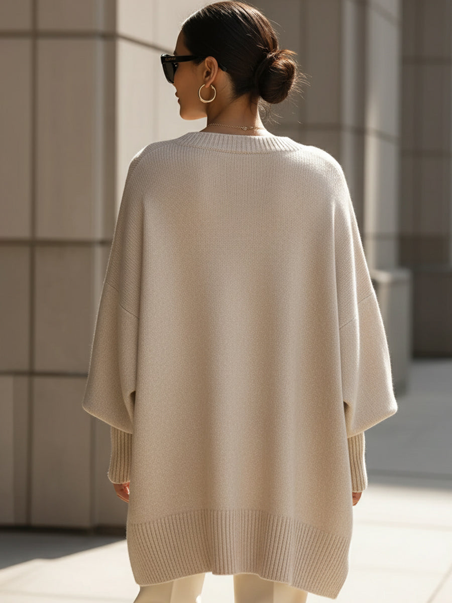Ayesatu - Pulover Oversized Cu Croială Lejeră