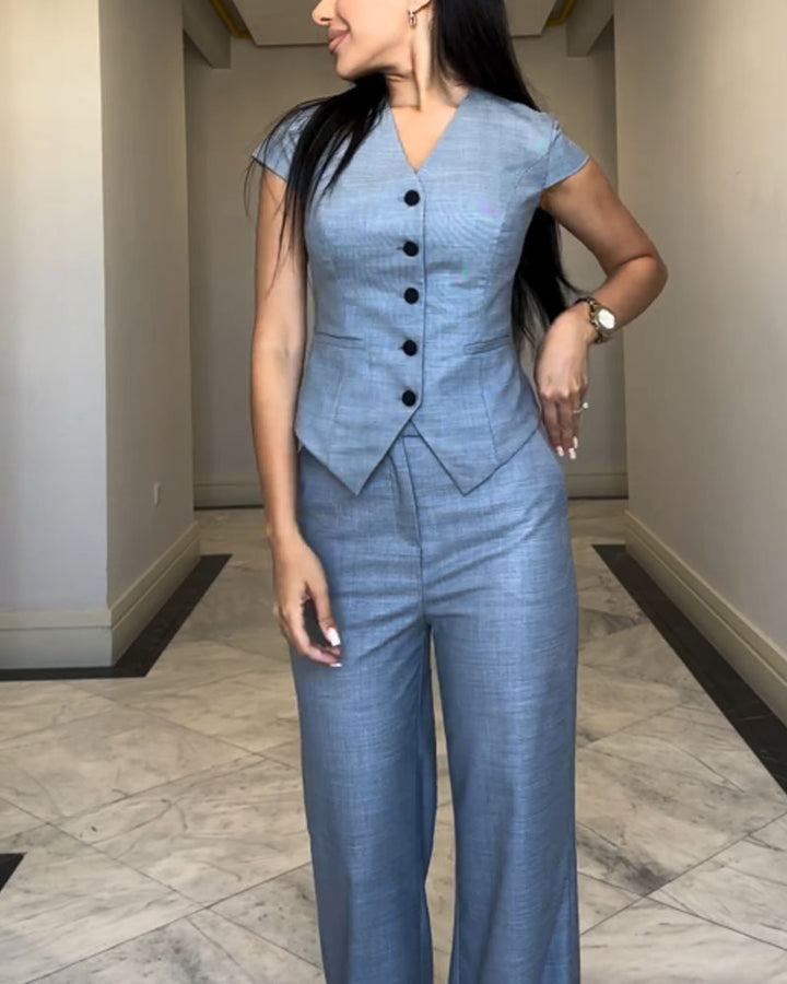 Nizhoni - Set Bluză și Pantaloni din in