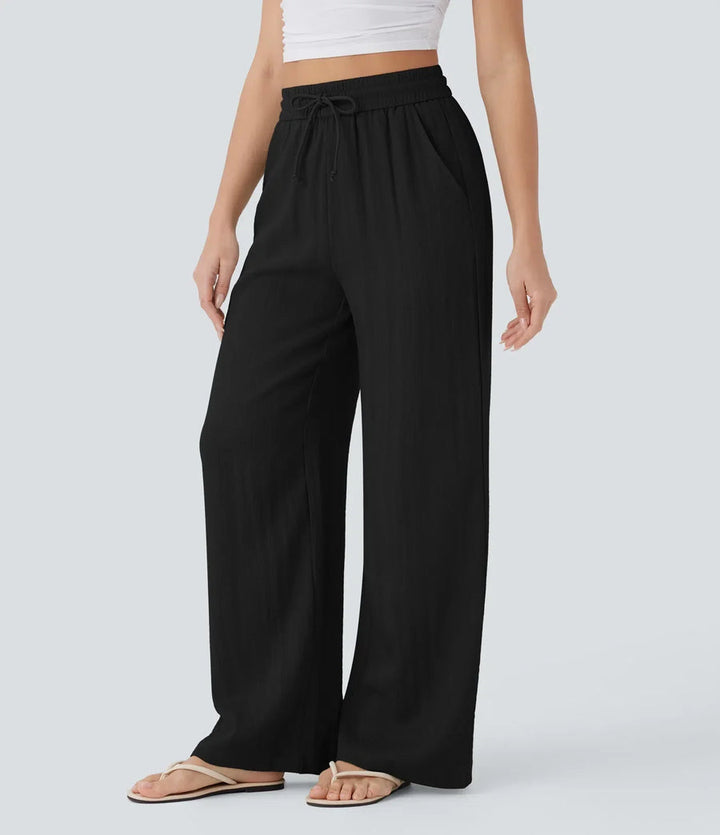 Zafeiria - Pantaloni Eleganți Din In