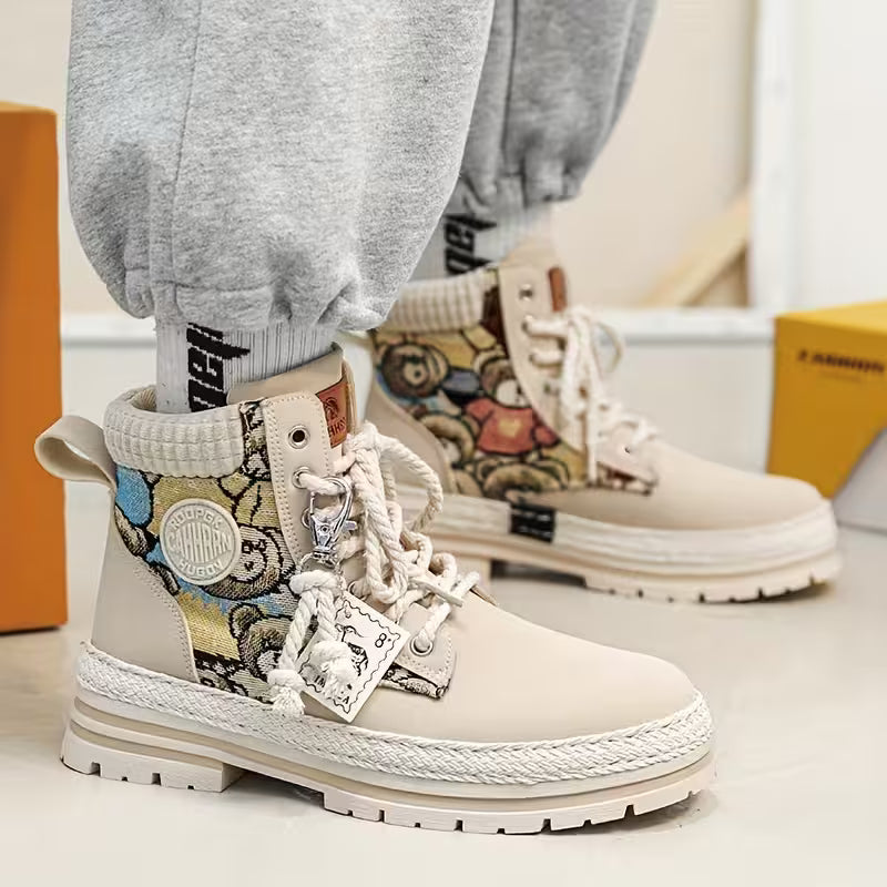 Hilarie - Adidași Antiderapanti Cu Imprimeu Teddy