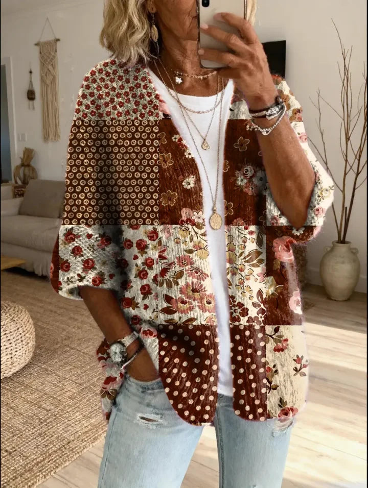 Stevena - Pulover Cu Model Floral Elegant
