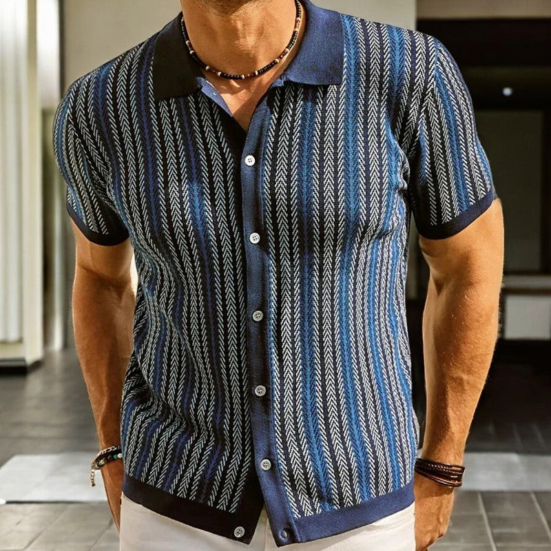 Stark - Cămașă Elegantă Cu Mâneci Scurte și Nasturi