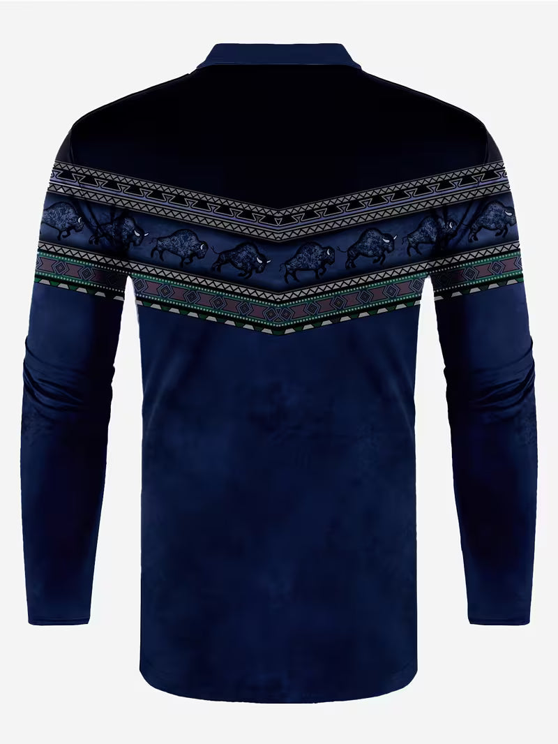 Tamas - Tricou Polo Casual Vintage Cu Imprimeu 3D Colorat