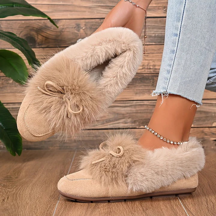 Kesmina - Pantofi Confortabili Din Blană Artificială Antiderapanti