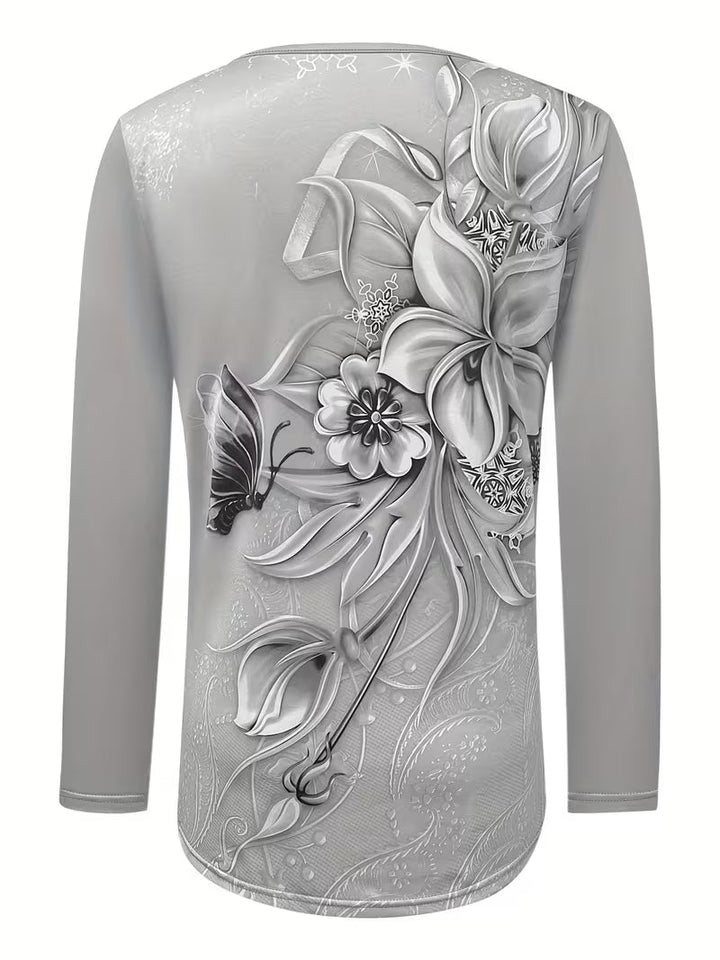 Ljiljana - Bluză La Modă Cu Imprimeu Floral