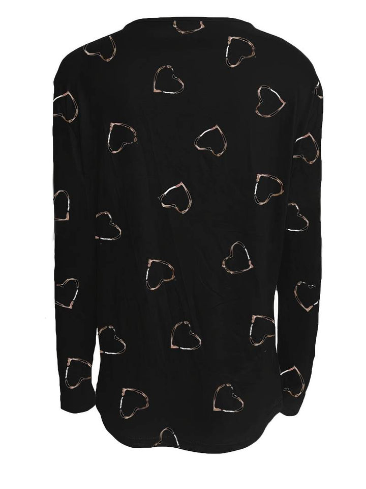 Romisha - Tricou Cu Imprimeu Inimă și Fermoar