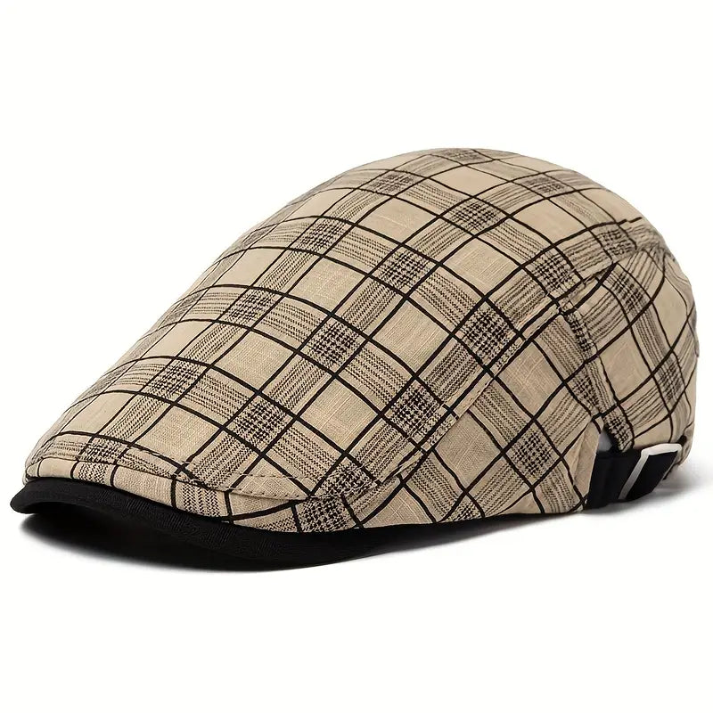 Zared - Beretă Vintage Ajustabilă cu Model în Carouri