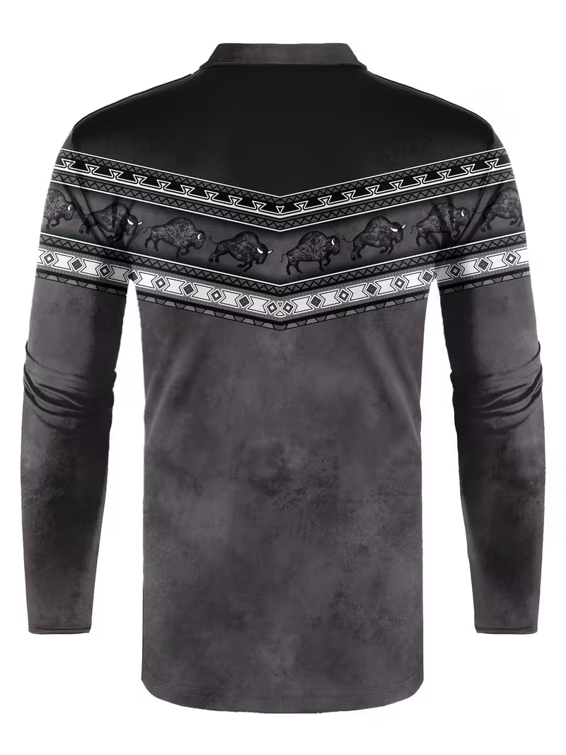 Tamas - Tricou Polo Casual Vintage Cu Imprimeu 3D Colorat