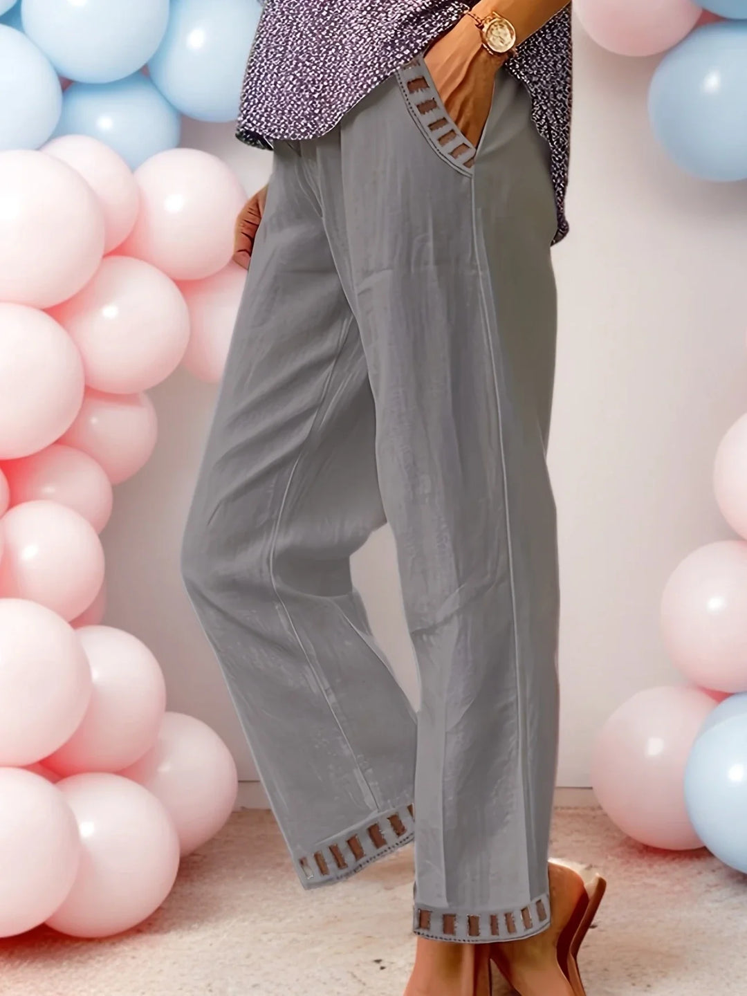 Tracey - Contrastul Trim Pantaloni Tăiați