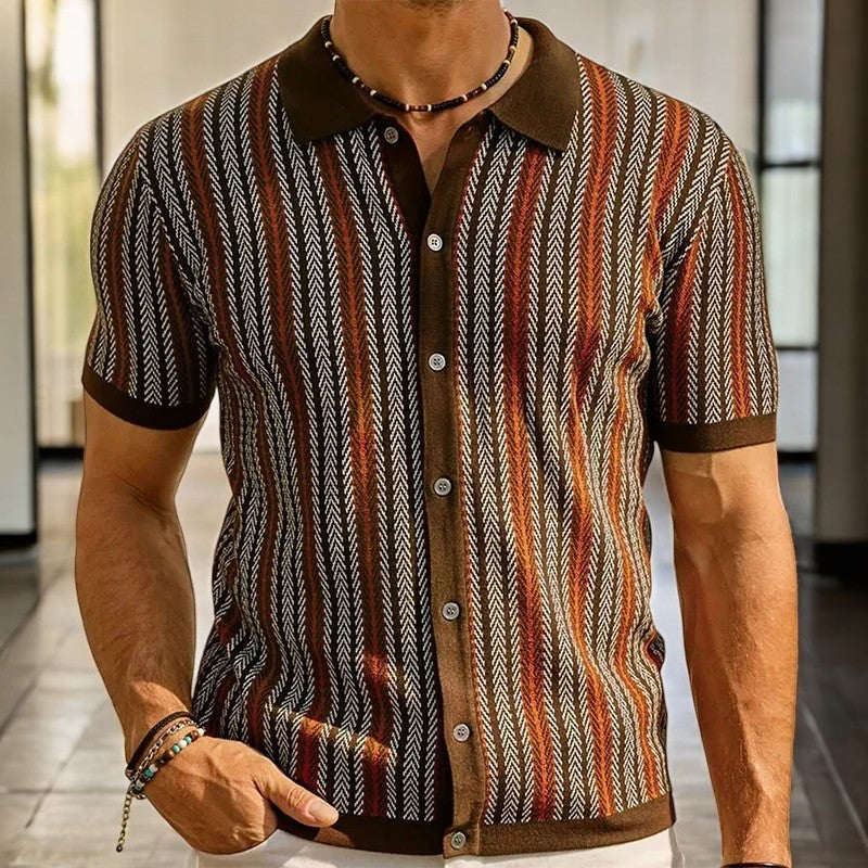 Stark - Cămașă Elegantă Cu Mâneci Scurte și Nasturi
