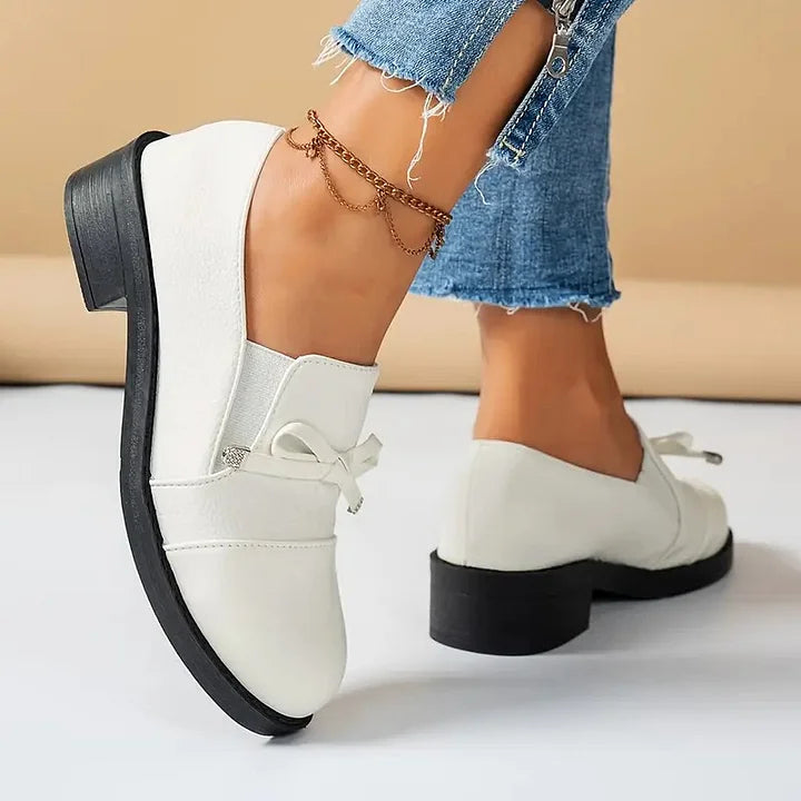 Marvina - Pantofi Eleganți Cu Vârf Rotund și Fundă