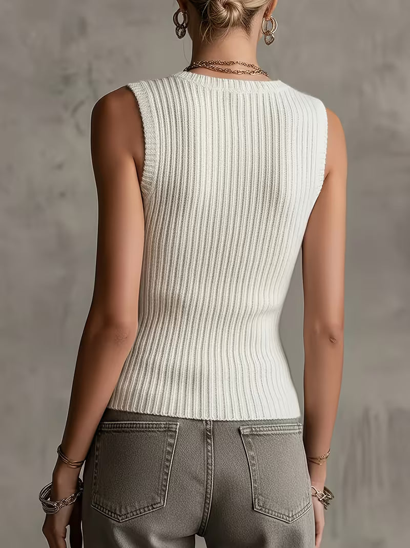 Sutchai - Vestă fără mâneci cu model Jacquard în formă de inimă și Contrast