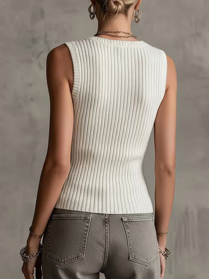 Sutchai - Vestă fără mâneci cu model Jacquard în formă de inimă și Contrast