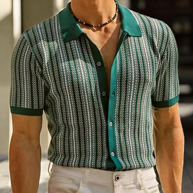 Stark - Cămașă Elegantă Cu Mâneci Scurte și Nasturi