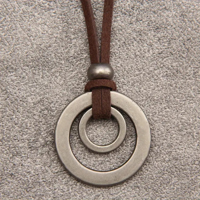 UnityRings - Colier Unisex Cu Pandantiv Dublu Cerc