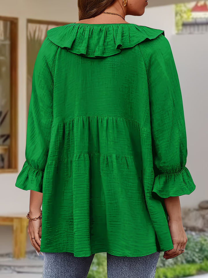 Garbine – Bluză Elegantă Cu Volane la Gât