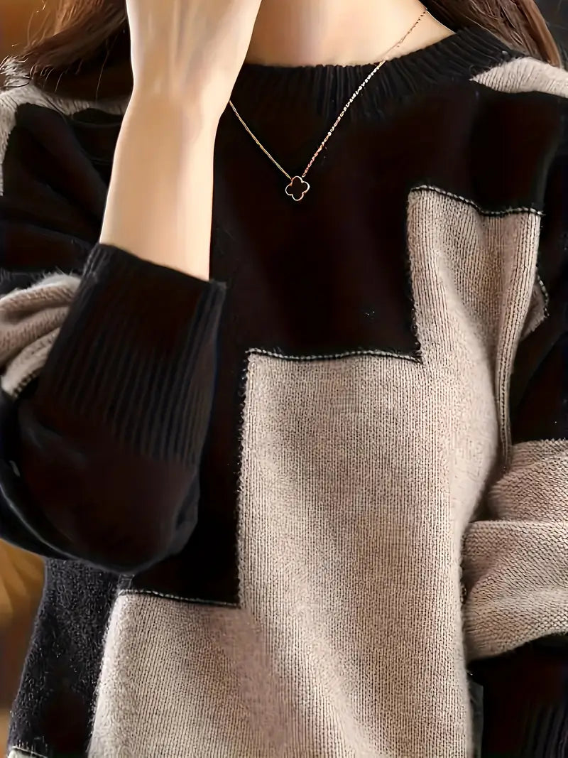 Gala - Pulover Elegant Cu Mâneci Lungi și Model Geometric