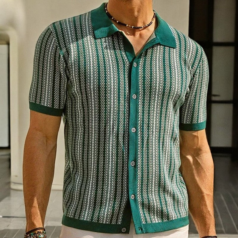 Stark - Cămașă Elegantă Cu Mâneci Scurte și Nasturi