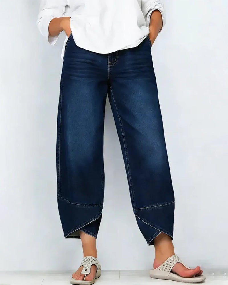 Synira - Blugi Casual Cu Croi Larg