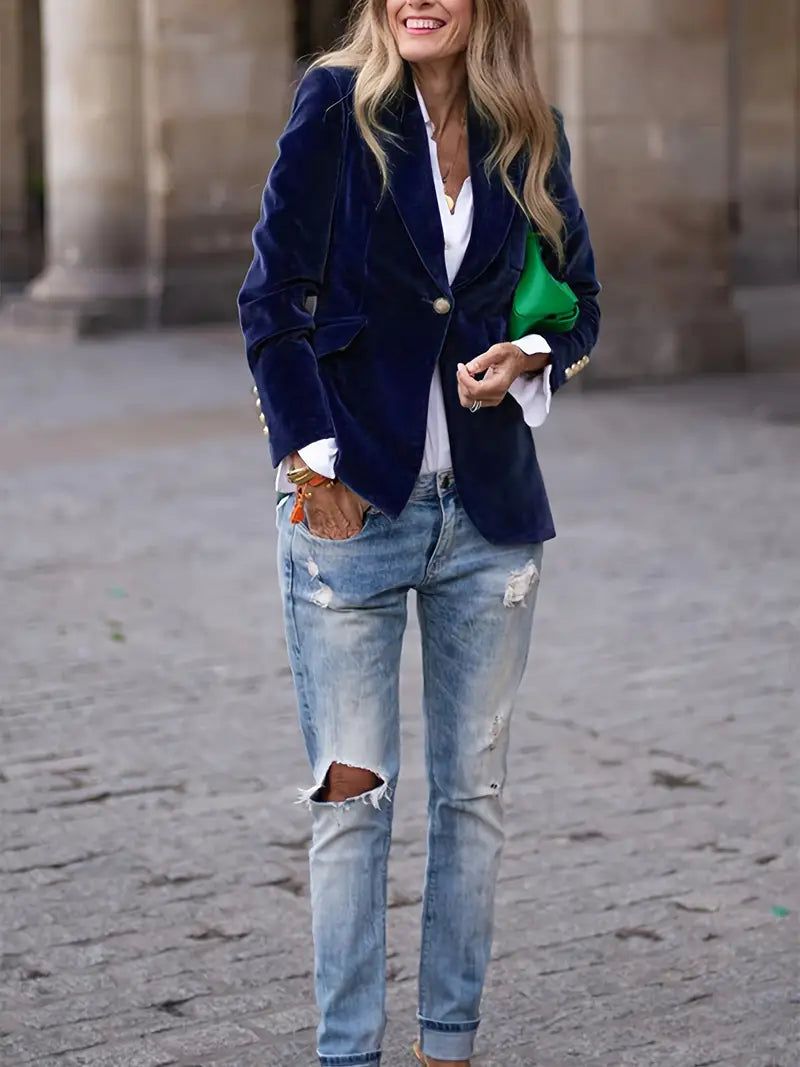 Elīna - Blazer Elegant Din Catifea