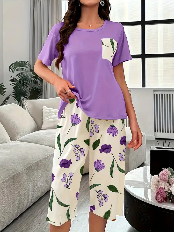 Kinsley - Set Confortabil De Imbrăcăminte De Casă Cu Imprimeu Floral