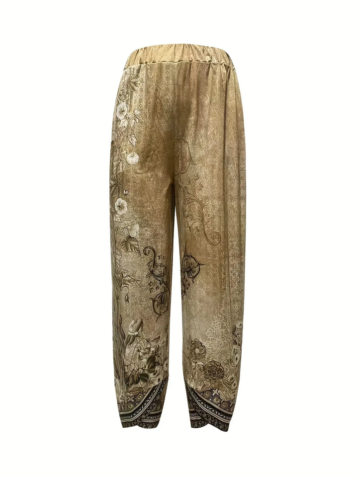 Kayden - Pantaloni Capri Vintage Cu Flori