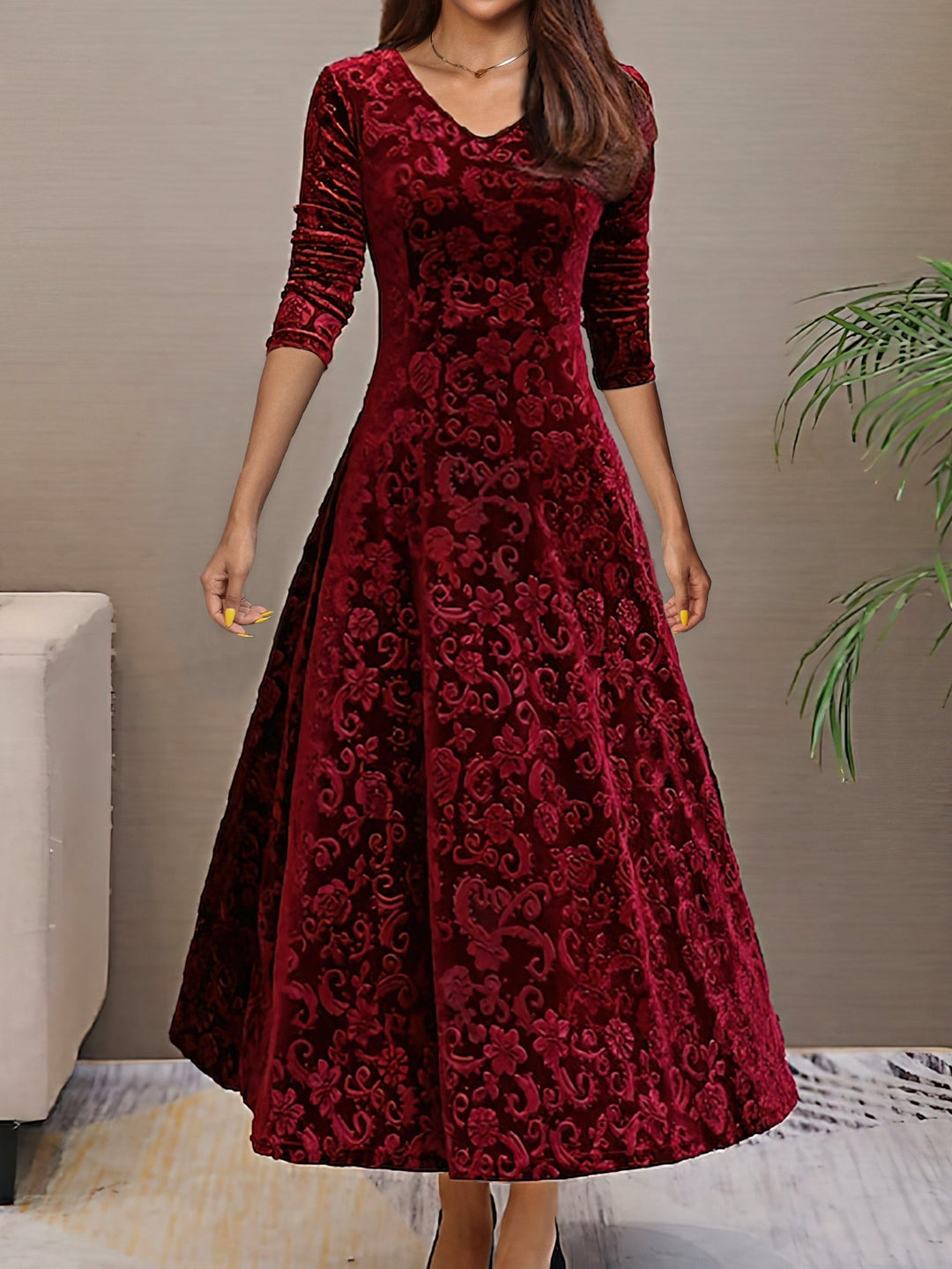 Eluned - Rochie Elegantă De Petrecere Din Catifea