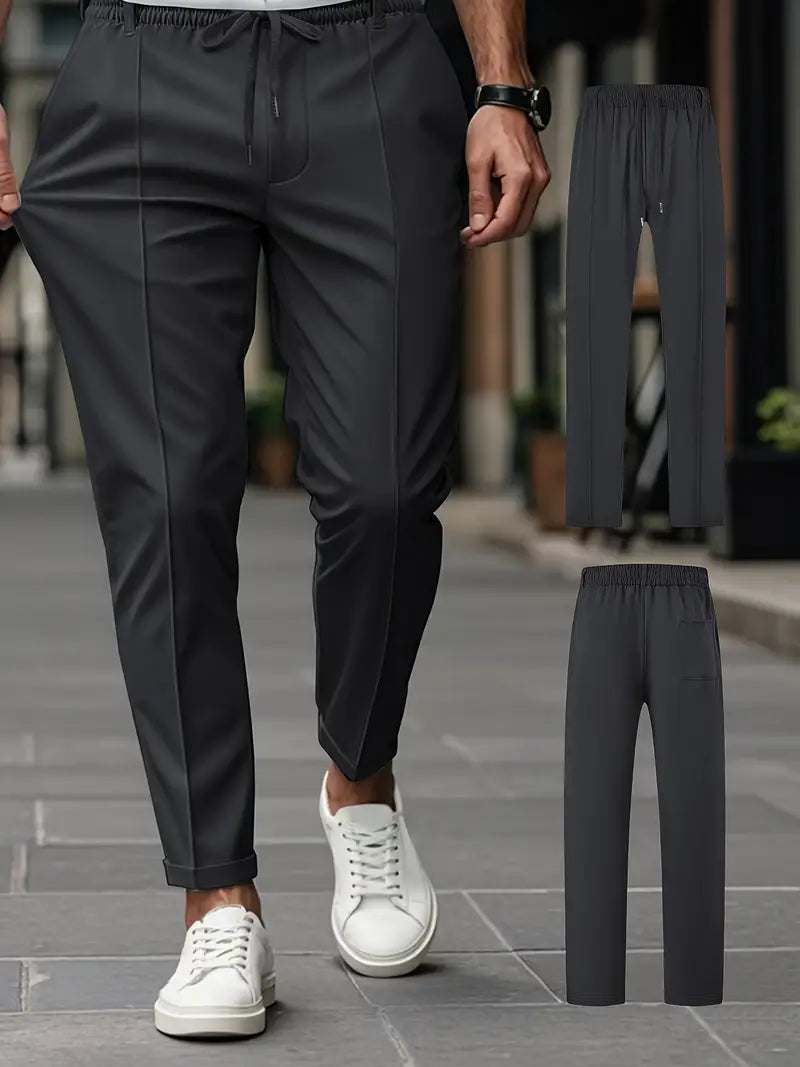 Crawford - Casual Subțire Potrivit Pantaloni Cu Talie Elastică
