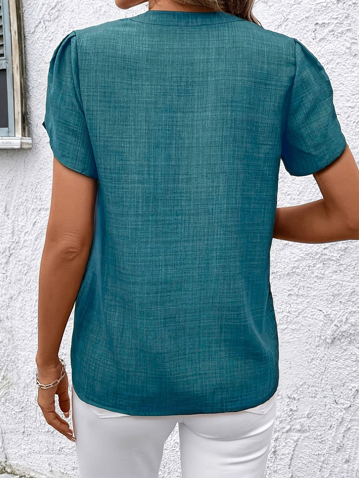 Kacey – Tricou Cu Mâneci Scurte Și Decolteu În V