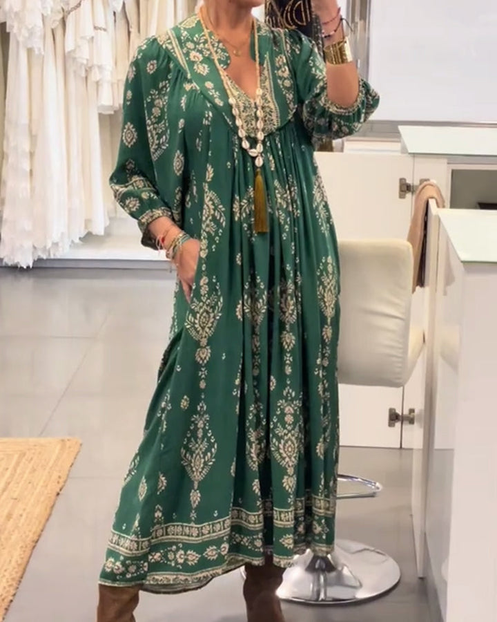 Zonia – Rochie casual cu imprimeu și buzunare