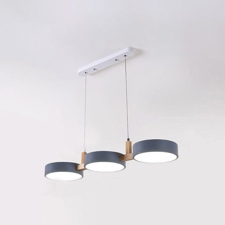 Lumévo - Lampă Suspendată Cilindrică Proiectare Scandinav Din Metal și Lemn