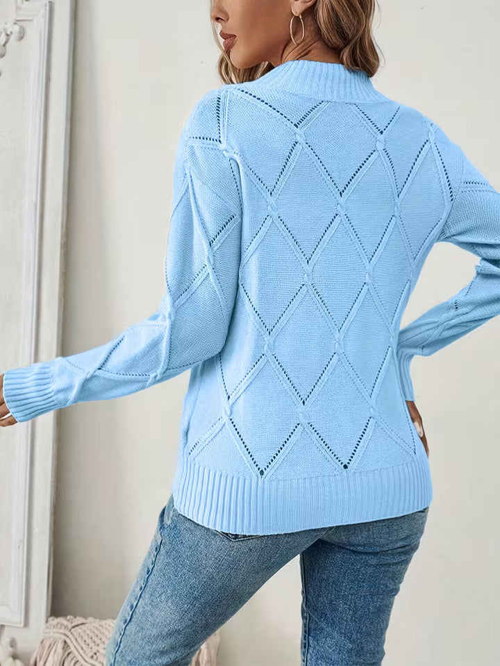 Filisha - Pulover Tricotat Cu Guler Rotund