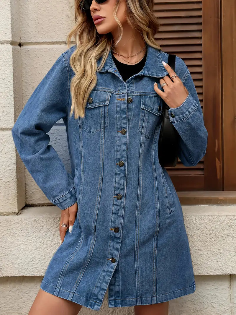 Tacie - Jachetă Din Denim Cu Buzunare Frontale