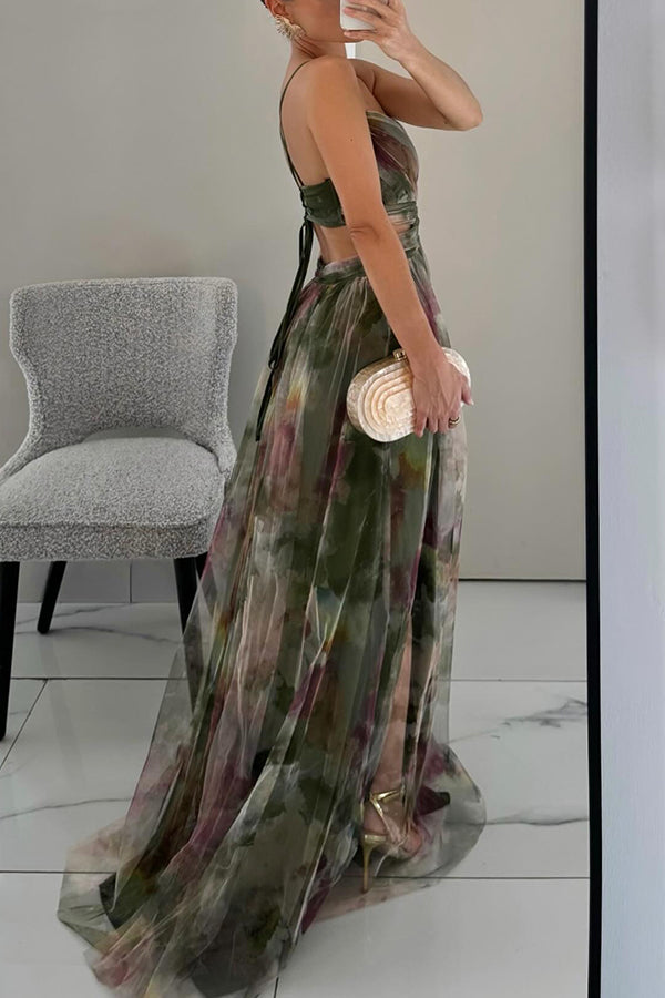 Guoda - Rochie Lungă cu Imprimeu Floral Incântător
