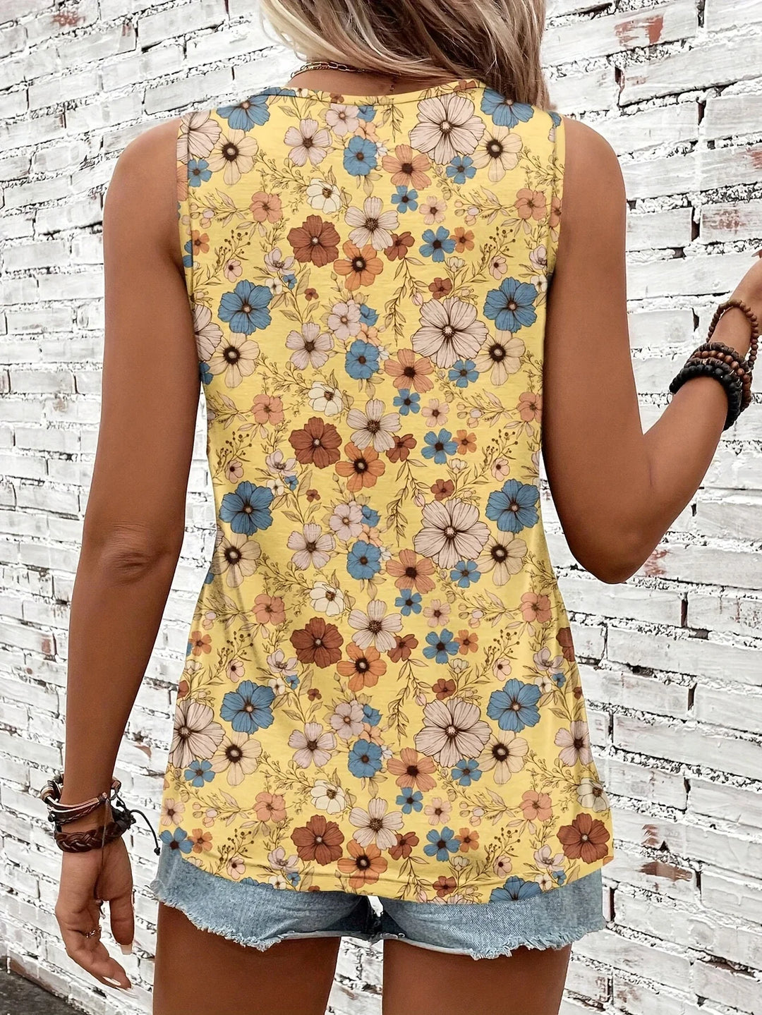 Lilou - Top Casual De Vară Cu Imprimeu Floral