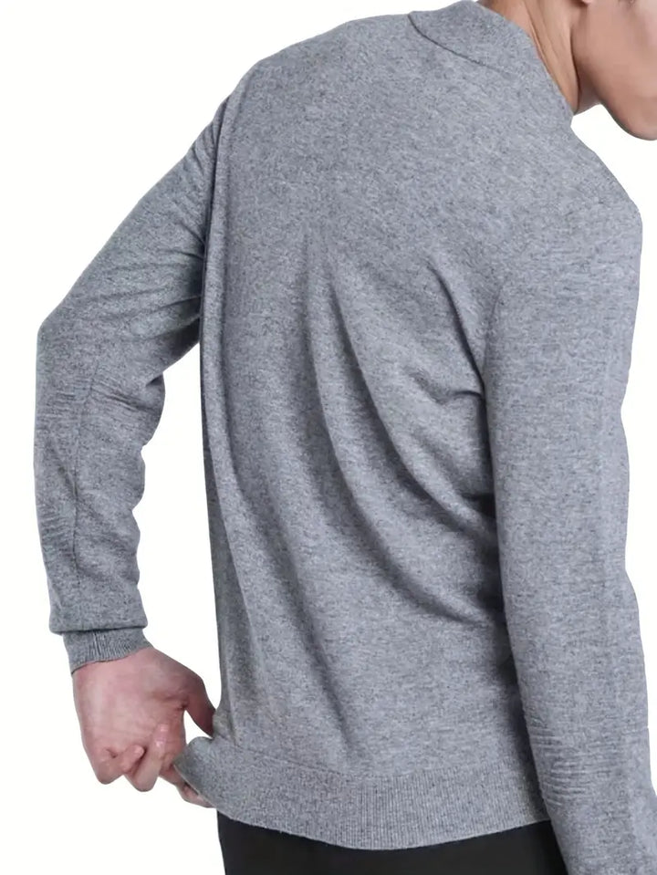 Aryan - Pulover Casual Tricotat Cu Fermoar