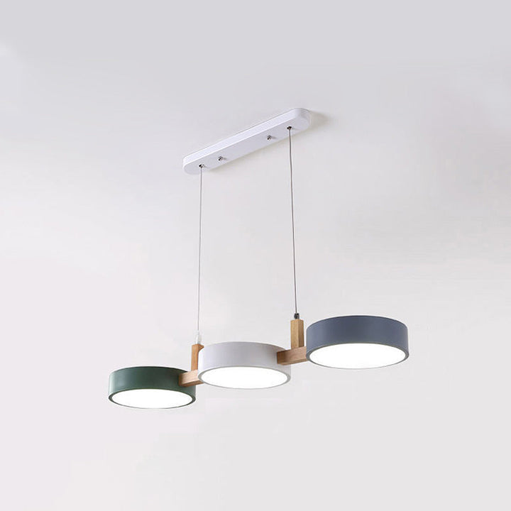 Lumévo - Lampă Suspendată Cilindrică Proiectare Scandinav Din Metal și Lemn