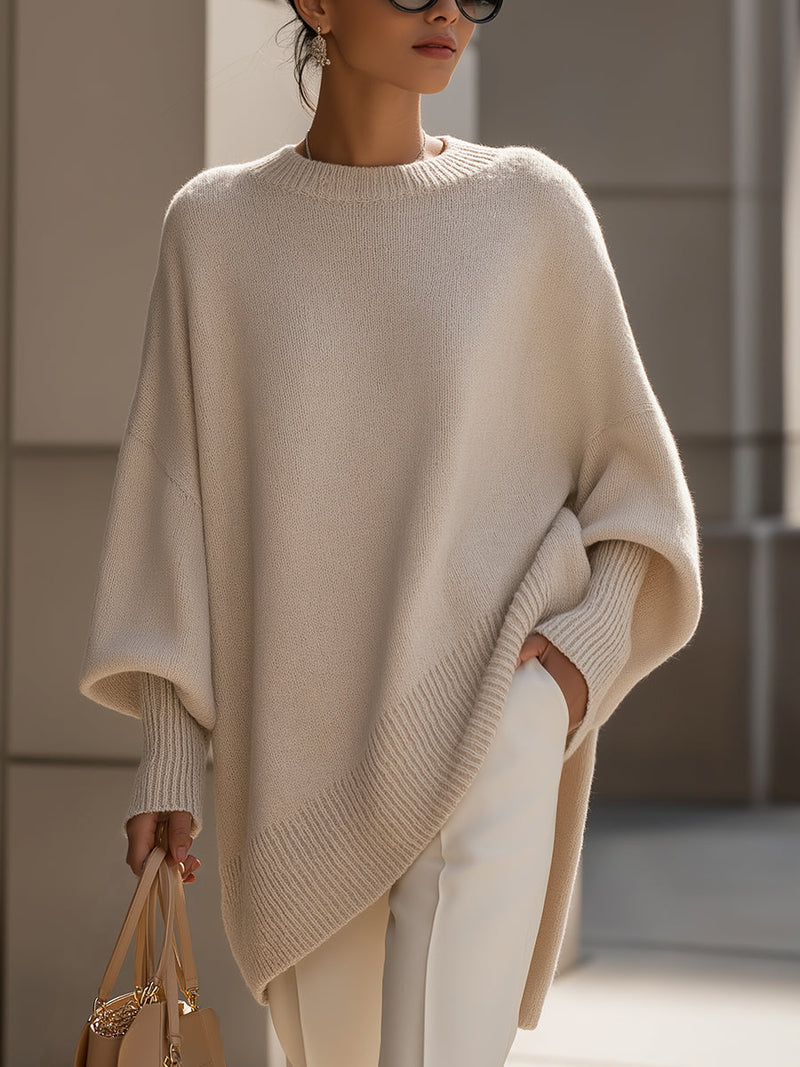 Kimia - Pulover Supradimensionat Cu Guler Rotund Din Tricot