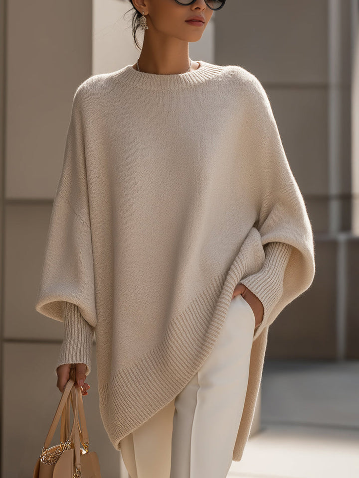 Kimia - Pulover Supradimensionat Cu Guler Rotund Din Tricot