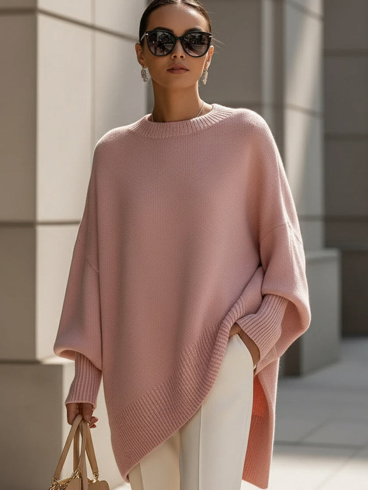 Kimia - Pulover Supradimensionat Cu Guler Rotund Din Tricot