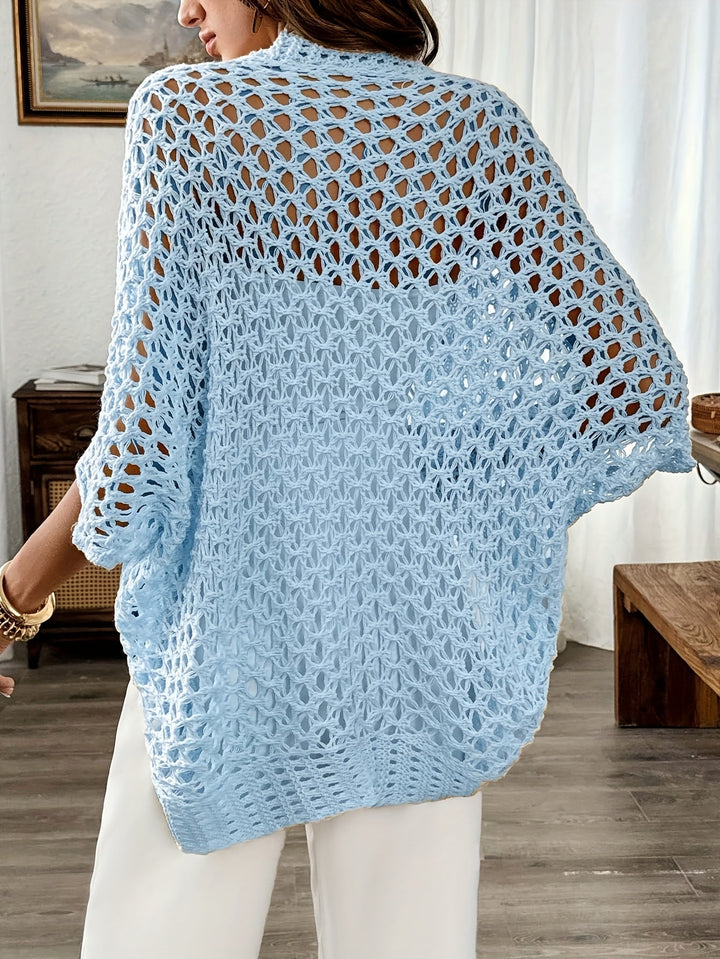Etleva - Cardigan Eleganță Cu Mâneci în Formă De Aripi De Liliac