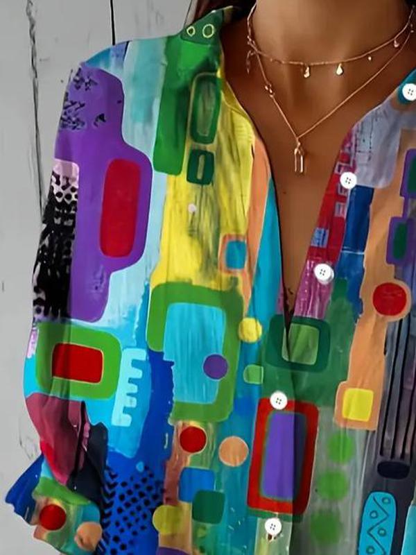 Hunia - Bluză Elegantă Multicoloră