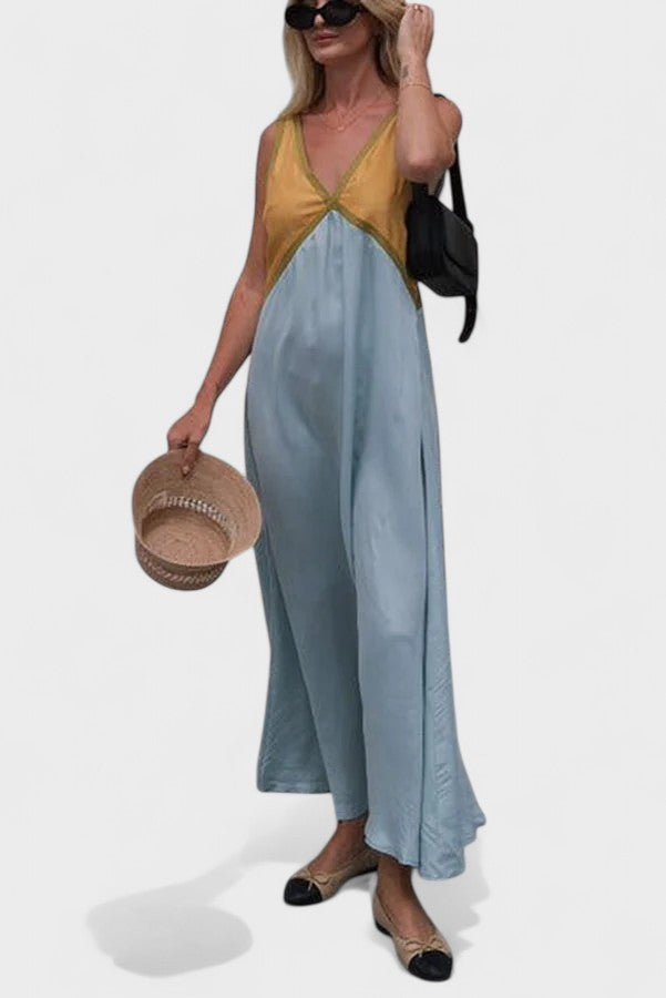 Vida - Rochie Lungă Elegantă Fără Mâneci