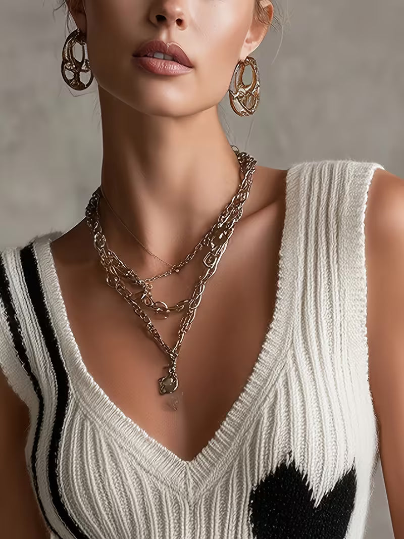 Sutchai - Vestă fără mâneci cu model Jacquard în formă de inimă și Contrast