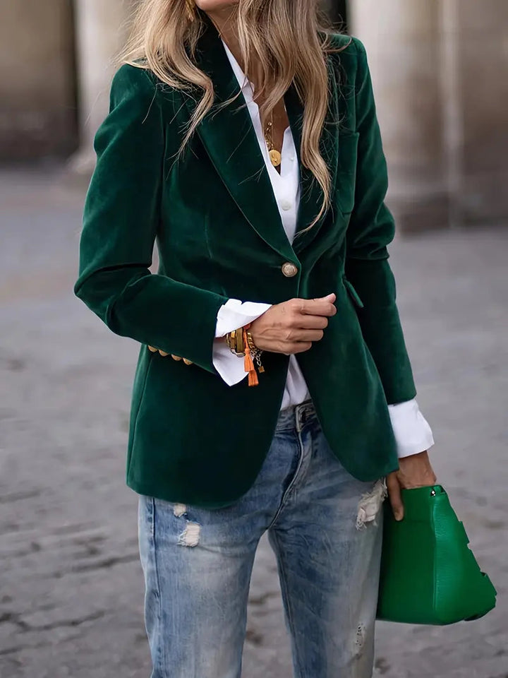 Elīna - Blazer Elegant Din Catifea