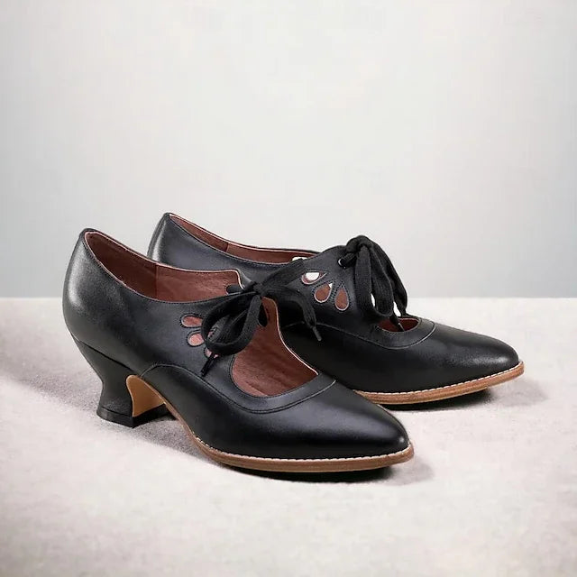 Zydrune - Pantofi cu Toc înalt Din Piele Vintage